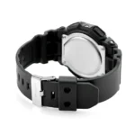 کاسیو GD-010-1A1DR نمای عقب با قاب مشکی و بند رزین زیستی