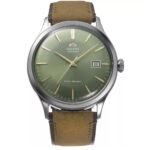 Orient RA-AC0P01E کلاسیک مردانه با صفحه سبز و بند جیر قهوه‌ای
