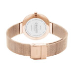 اباکو V252LXVIMV گالری 1—ساعت زنانه با بند فلزی حصیری رزگلد، قاب استیل رزگلد و صفحه سفید