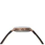 Orient RA-AG0001S دومین تصویر با قاب رز گلد، بند چرم قهوه‌ای و صفحه سفید