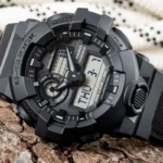Casio GA-700BCE-1ADR ساعت مچی مردانه با بدنه رزین و بند پارچهای مشکی - گالری تصویر 3