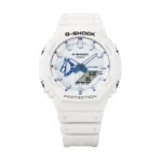 Casio GA-2100HDS-7ADR ساعت با صفحه سفید-آبی و بند رزین زیست پایه - تصویر 2