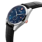 تصویر گالری 1 از ساعت SMWGb0000701 با قاب استیل نقرهای و بند چرم مشکی