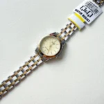 ساعت مچی زنانه Q&Q C50A-002 با قاب طلایی استیل و بند طلایی، موتور باتری، صفحه طلایی، شیشه مینرال