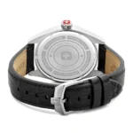 تصویر گالری 2 از ساعت SMWGb0000701 با صفحه سرمهای و بند چرم مشکی