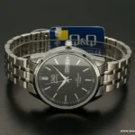 ساعت مچی مردانه Q&Q CD02-212 با بند استیل و صفحه مشکی - تصویر 2