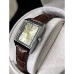 ساعت کاسیو LTP-V007L-9EUDF مدل 3 مستطیل نقرهای با بند چرم قهوهای