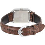 ساعت مچی Casio LTP-V007L-9BUDF3 بند قهوهای چرمی با صفحه نقرهای