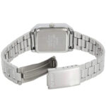 ساعت مچی کاسیو LTP-V009D-1EUDF-3: صفحه مشکی، شیشه کریستال معدنی و بند استیل نقرهای