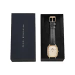 Daniel Wellington DW00100838-3 بند چرم مشکی قاب طلایی استیل