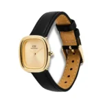ساعت مچی زنانه Daniel Wellington DW00100878 - تصویر 2 - بند چرم مشکی، قاب رزگلد، صفحه سفید