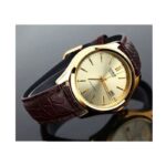 Casio MTP-1183Q-9A گالری تصویر بند چرم مشکی صفحه طلایی قاب استیل