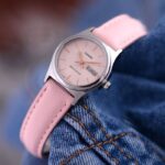 ساعت کاسیو LTP-V006L-4BUDF با صفحه صورتی، بند چرم صورتی و قاب استیل نقرهای - گالری تصویر 1