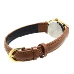 Casio LTP-1094Q-7B8RDF زنانه با بند چرم طبیعی قهوهای، قاب طلایی، صفحه سفید – گالری تصویر 1