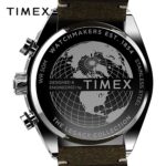 TIMEX TW2W50100 بند چرم قهوهای؛ صفحه نقرهای و قاب استیل مدل TW2W501002