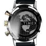 TIMEX TW2W10000 تصویر4 صفحه بژ بند چرمی مشکی با شیشه کریستال