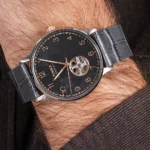 TIMEX TW2U11600 ساعت مچی مردانه با بند چرمی مشکی و قاب استیل نقرهای - گالری 3