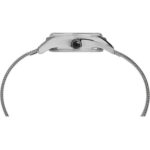 TIMEX TW2T377002 - ساعت مچی کلاسیک زنانه TIMEX TW2T37700 با قاب گرد نقرهای و بند استیل نقرهای