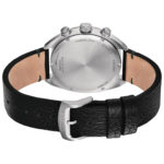 ساعت مچی CITIZEN CA7041-07X3 با قاب استیل نقرهای، بند چرمی مشکی و صفحه سبز