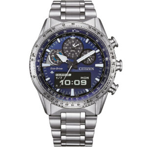 ساعت مچی مردانه CITIZEN JV2000-51L1 با قاب استیل گرد و صفحه سرمهای — اسپرت