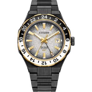 ساعت مچی اسپرت مردانه CITIZEN NB6035-55H با قاب استیل سفید و صفحه مشکی