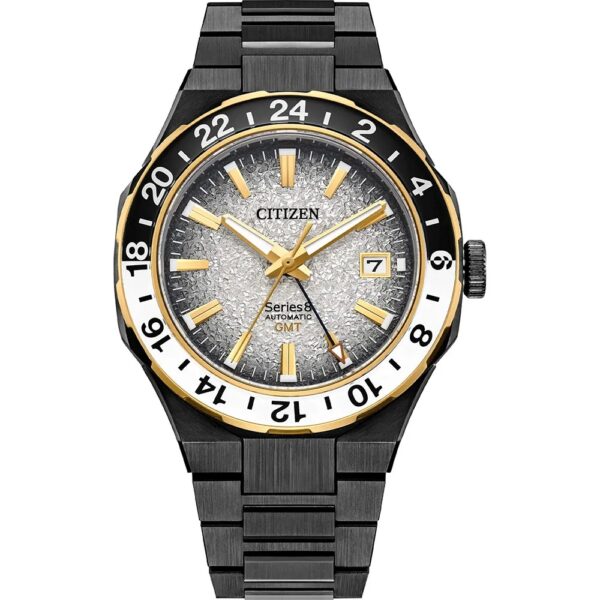 ساعت مچی اسپرت مردانه CITIZEN NB6035-55H با قاب استیل سفید و صفحه مشکی