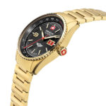 Swiss Military SMWGH21010102 قاب استیل طلایی با صفحه مشکی