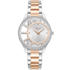 Kenneth Cole KCWLG00616041 - ساعت کلاسیک زنانه با قاب استیل و صفحه مسی-نقره‌ای