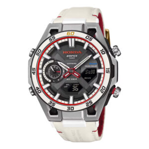 Casio ECB-2300HR-1ADR Featured Image: ساعت مچی اسپرت مردانه با قاب استیل گرد و صفحه مشکی و شیشه Sapphire Crystal